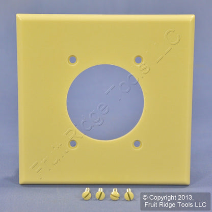 Leviton 80526-I Ivory 2-Gang Power Outlet 2.15" Plastic Midway Wallplate Cover