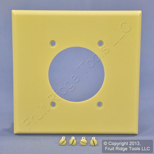 Leviton 80526-I Ivory 2-Gang Power Outlet 2.15" Plastic Midway Wallplate Cover