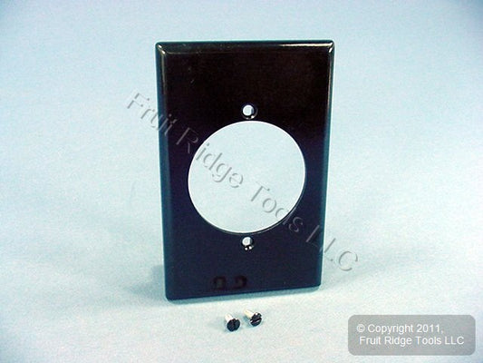 Leviton 80528-BLK Black 1-Gang Power Outlet 2.15" Hole Plastic Midway Wallplate