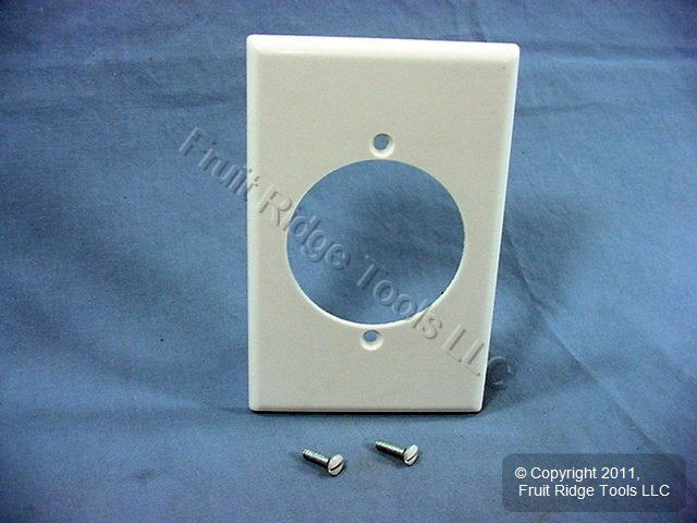 Leviton 80528-W White 1-Gang Power Outlet 2.15" Plastic Midway Wallplate Cover