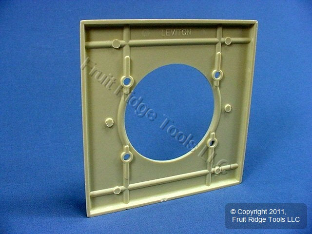 Leviton 80530-I Ivory 2-Gang 2.465in Dia. Power Outlet Plastic Wallplate Cover