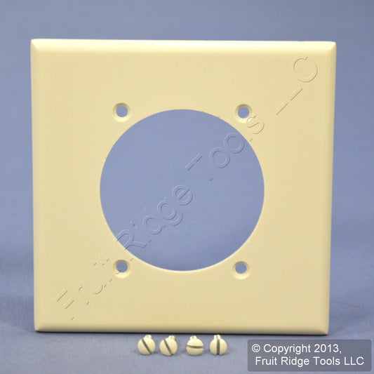 Leviton 80530-T Lt Almond 2-Gang 1- 2.465in Dia. Outlet Plastic Wallplate Cover