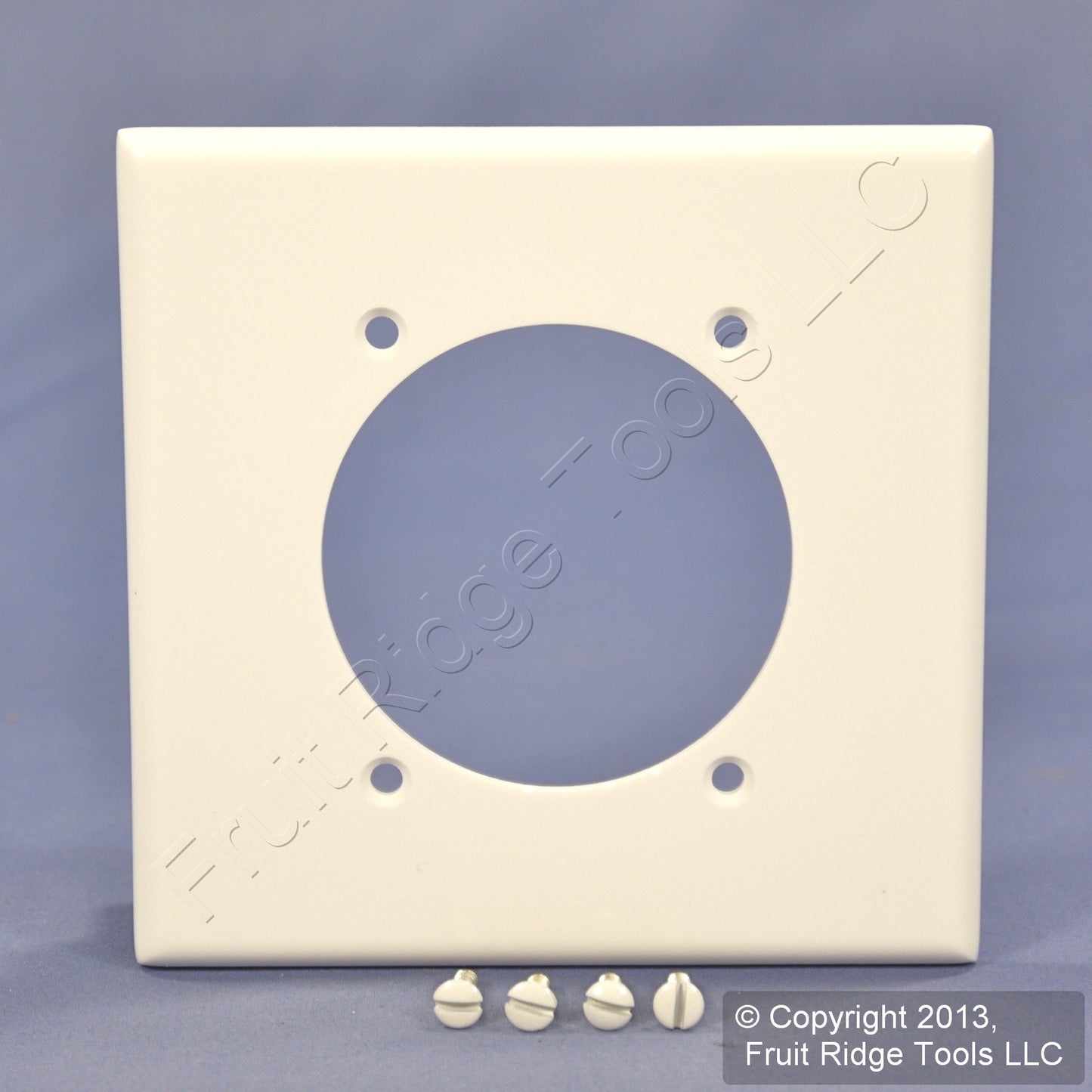 Leviton 80530-W White 2-Gang 2.465in Dia. Power Outlet Plastic Wallplate Cover