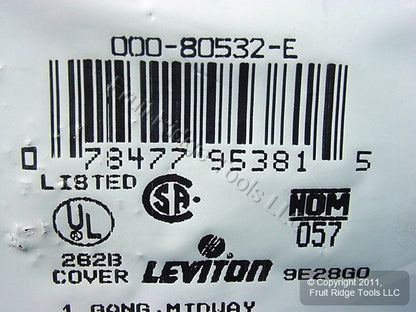 Leviton 80532-E Black 1-Gang 1- 2.465in Dia. Outlet Unbreakable Midway Wallplate