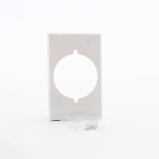 Leviton 80532-W White 1-Gang 1- 2.465in Dia. Outlet Unbreakable Midway Wallplate