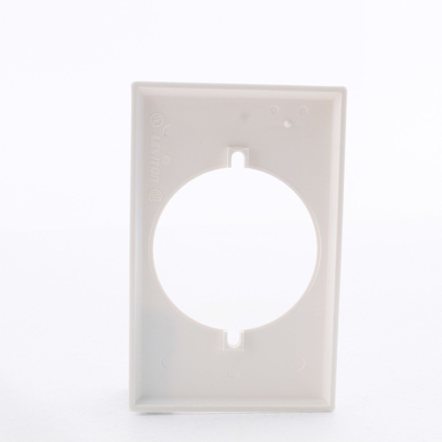 Leviton 80532-W White 1-Gang 1- 2.465in Dia. Outlet Unbreakable Midway Wallplate