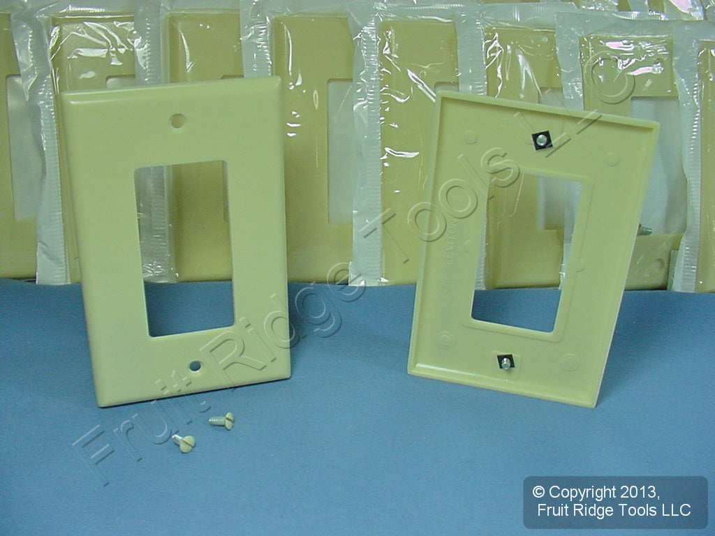 Leviton 80601-I Ivory 1-Gang Decora GFCI Plastic Midway Wallplate Covers 100pcs