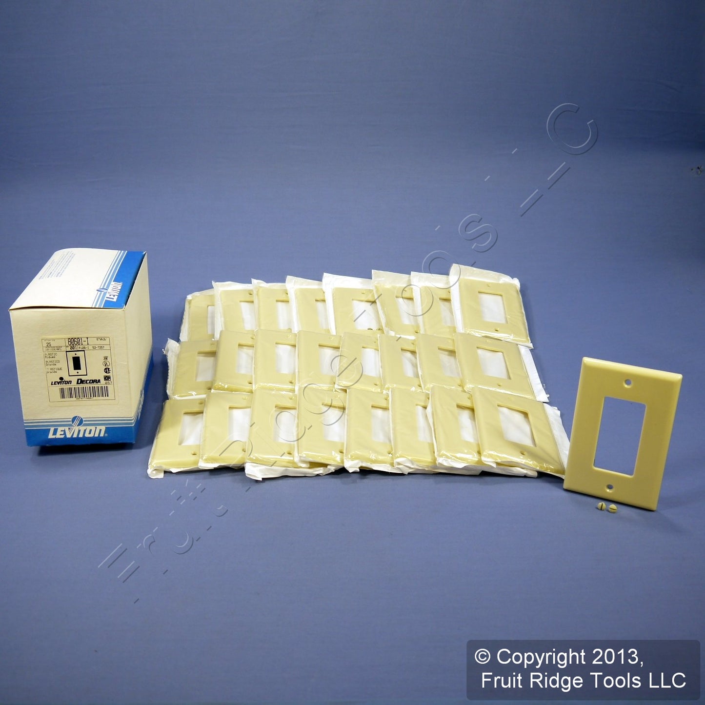 Leviton 80601-I Ivory 1-Gang Decora GFCI Plastic Midway Wallplate Covers 25pcs