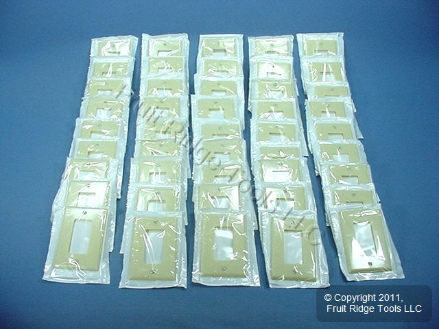 Leviton 80601-I Ivory 1-Gang Decora GFCI Plastic Midway Wallplate Covers 45pcs