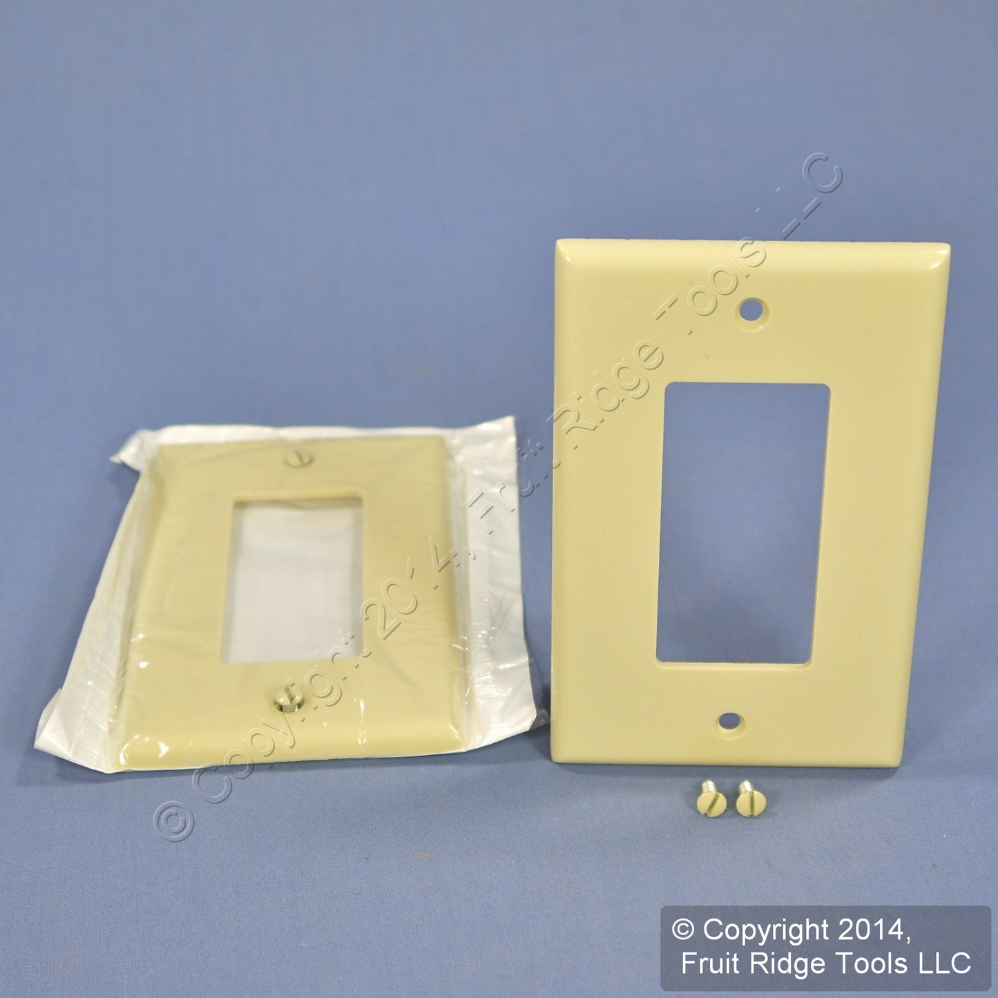 Leviton 80601-I Ivory 1-Gang Decora GFCI Plastic Midway Wallplate Covers 2pcs