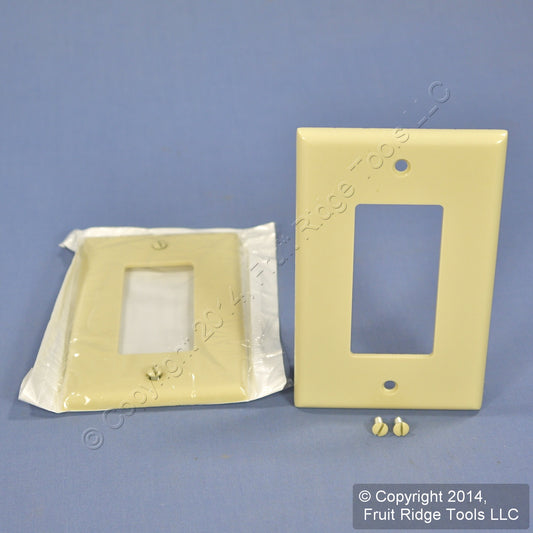 Leviton 80601-I Ivory 1-Gang Decora GFCI Plastic Midway Wallplate Covers 2pcs