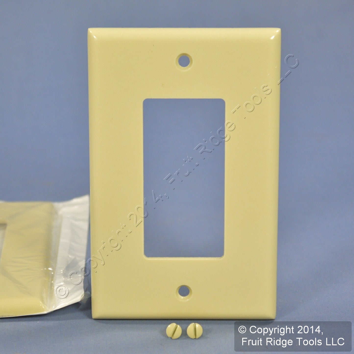 Leviton 80601-I Ivory 1-Gang Decora GFCI Plastic Midway Wallplate Covers 2pcs