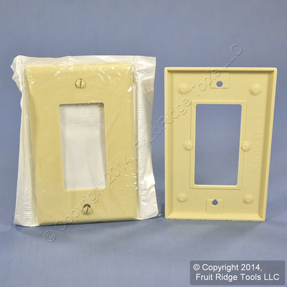 Leviton 80601-I Ivory 1-Gang Decora GFCI Plastic Midway Wallplate Covers 2pcs