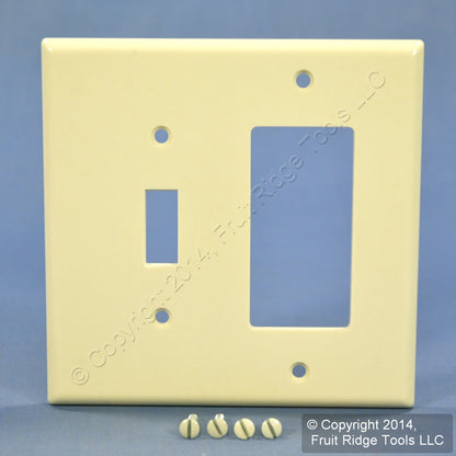 Leviton 80605-A Almond 2-Gang Toggle Decora GFCI Plastic Midway Wallplate Cover