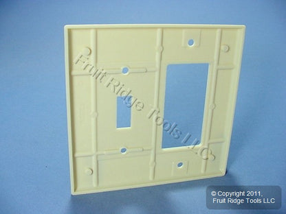 Leviton 80605-I Ivory 2-Gang Toggle Switch Decora Plastic Midway Wallplate Cover