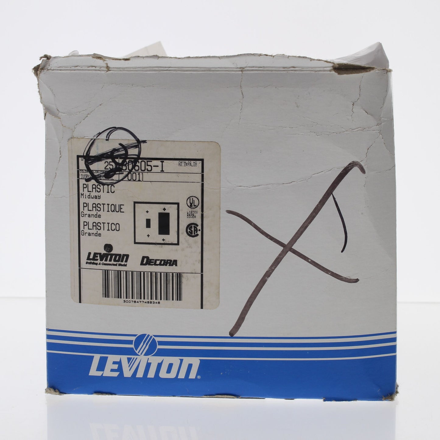 Leviton 80605-I Large Ivory 2-Gang Leviton Decora Switch GFCI Wallplates 25-Pack