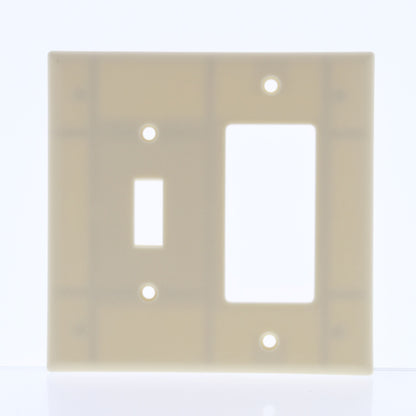 Leviton 80605-I Large Ivory 2-Gang Leviton Decora Switch GFCI Wallplates 25-Pack