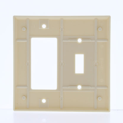 Leviton 80605-I Large Ivory 2-Gang Leviton Decora Switch GFCI Wallplates 25-Pack