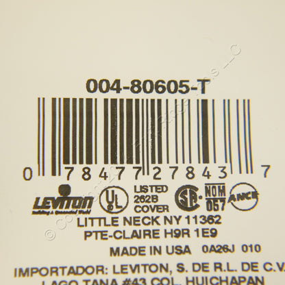 Leviton 80605-T Light Almond 2-Gang Toggle Decora Plastic Midway Wallplate Cover