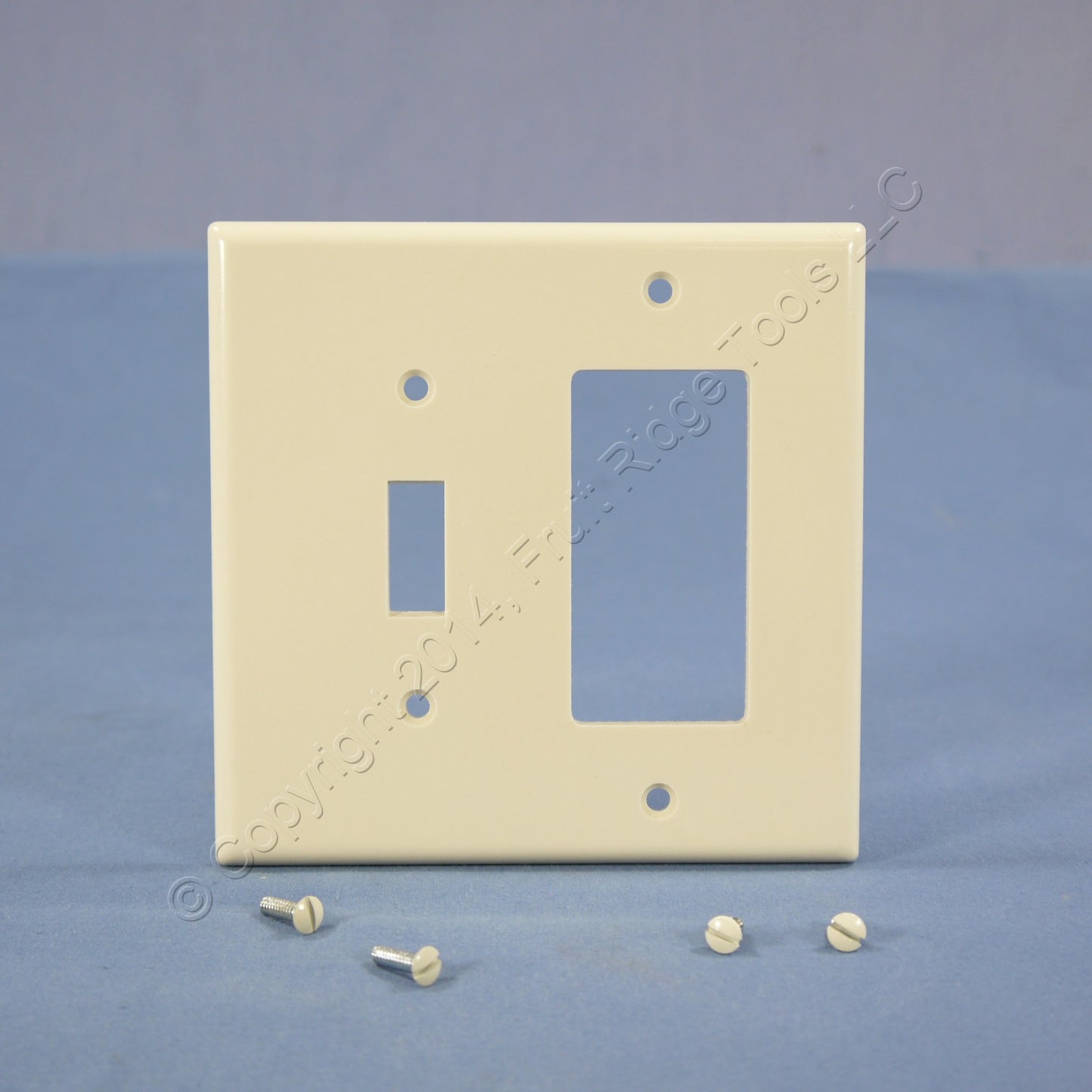 Leviton 80605-T Light Almond 2-Gang Toggle Decora Plastic Midway Wallplate Cover