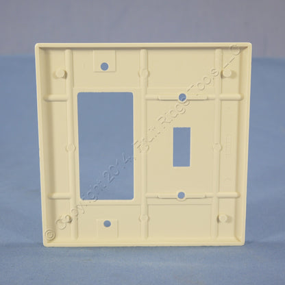 Leviton 80605-T Light Almond 2-Gang Toggle Decora Plastic Midway Wallplate Cover