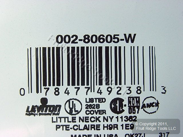 Leviton 80605-W White 2-Gang Toggle Switch Decora Plastic Midway Wallplate Cover