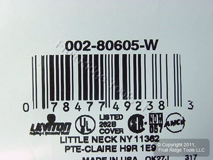 Leviton 80605-W White 2-Gang Toggle Switch Decora Plastic Midway Wallplate Cover
