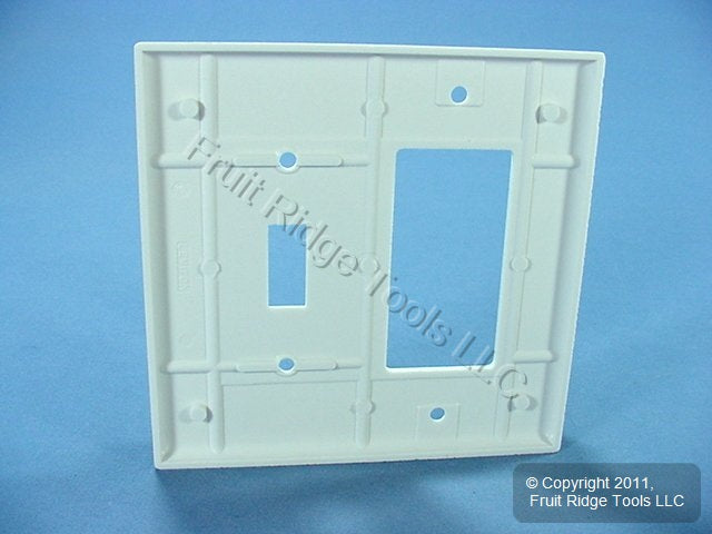 Leviton 80605-W White 2-Gang Toggle Switch Decora Plastic Midway Wallplate Cover