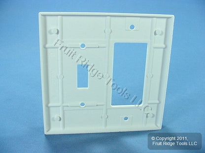 Leviton 80605-W White 2-Gang Toggle Switch Decora Plastic Midway Wallplate Cover