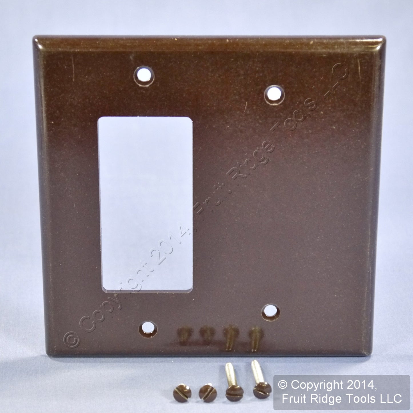 Leviton 80608 Brown 2-Gang Plastic Midway Blank Decora GFI Wallplate Strap Mount