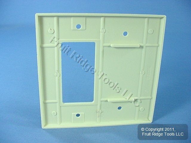 Leviton 80608-I Ivory 2-Gang Blank Decora Plastic Midway Wallplate Strap Mount