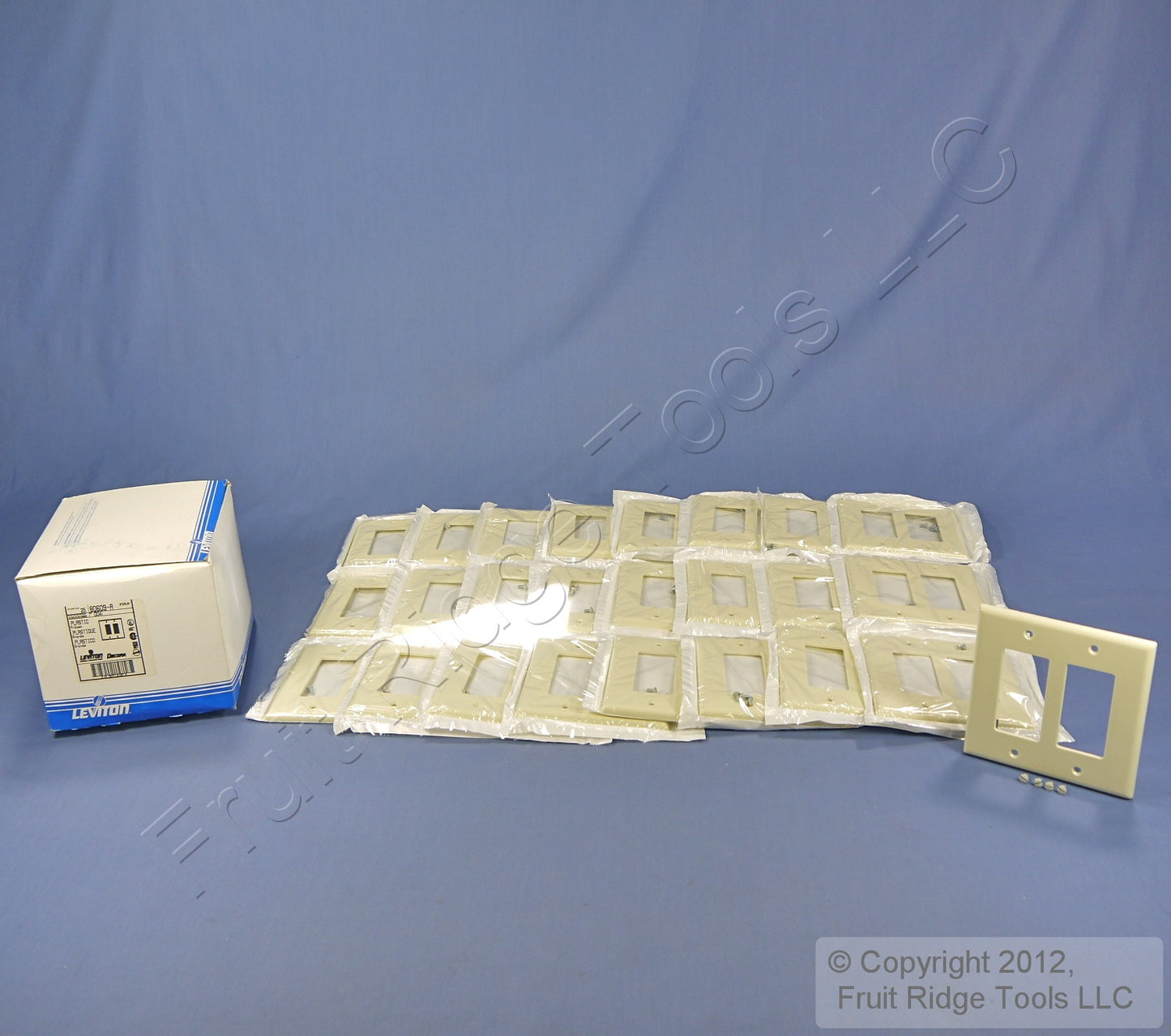 Leviton 80609-A Almond 2-Gang Decora GFCI Plastic Midway Wallplate Covers 25pcs