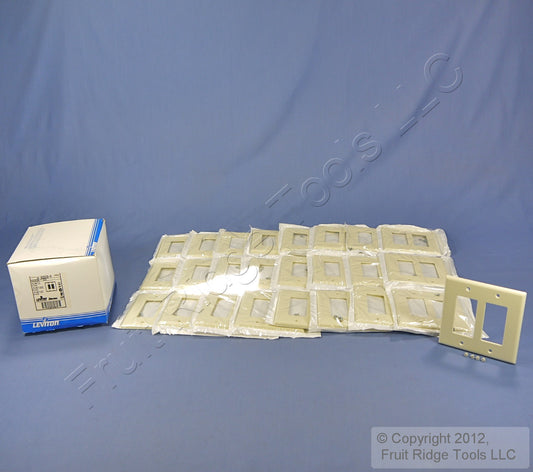 Leviton 80609-A Almond 2-Gang Decora GFCI Plastic Midway Wallplate Covers 25pcs