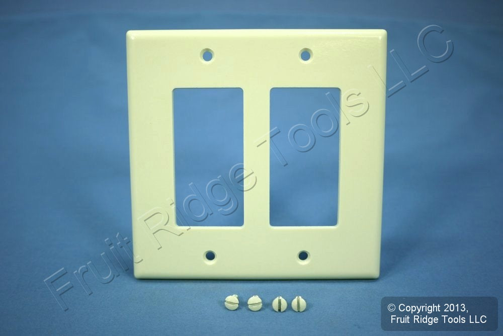 Leviton 80609-A Almond 2-Gang Decora GFCI GFI Plastic Midway Wallplate Cover
