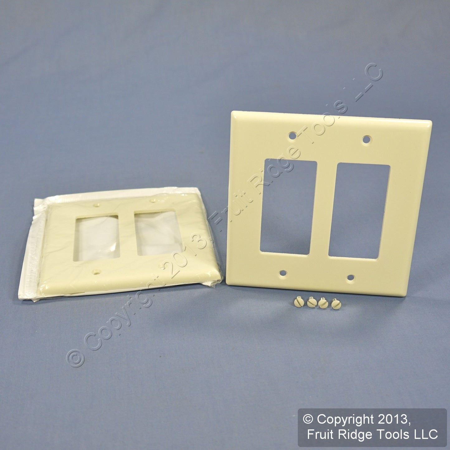 Leviton 80609 Almond 2-Gang Decora GFCI GFI Plastic Midway Wallplate Covers 2pcs