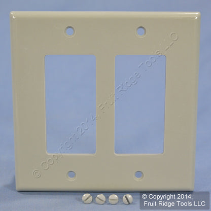 Leviton 80609-GY Gray 2-Gang Decora GFCI GFI Plastic Midway Wallplate Cover
