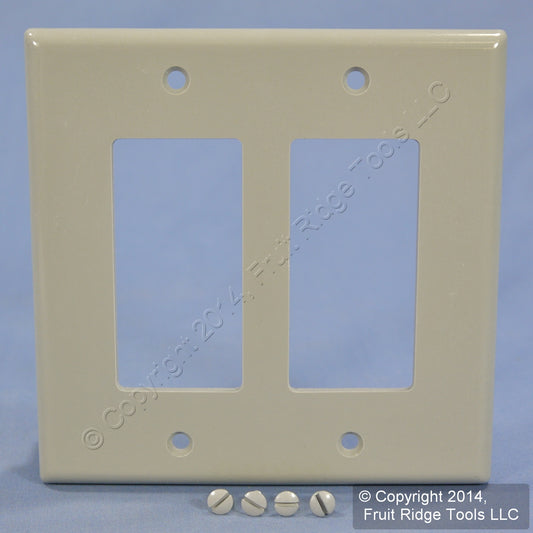 Leviton 80609-GY Gray 2-Gang Decora GFCI GFI Plastic Midway Wallplate Cover