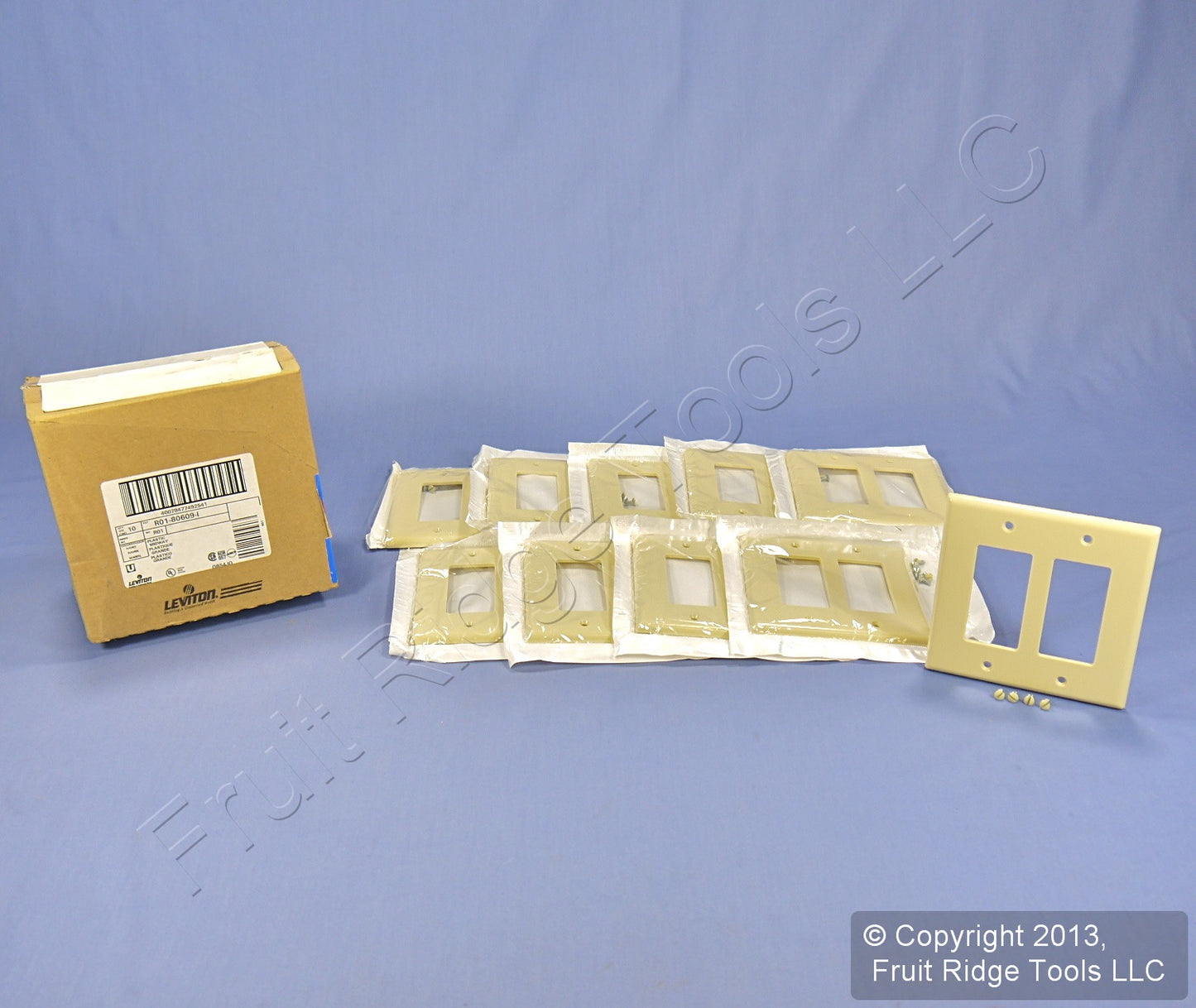 Leviton 80609-I Ivory 2-Gang Decora GFCI Plastic Midway Wallplate Covers 10pcs