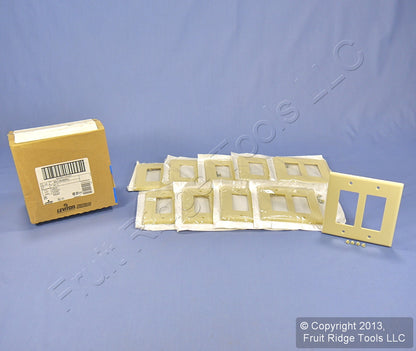 Leviton 80609-I Ivory 2-Gang Decora GFCI Plastic Midway Wallplate Covers 10pcs