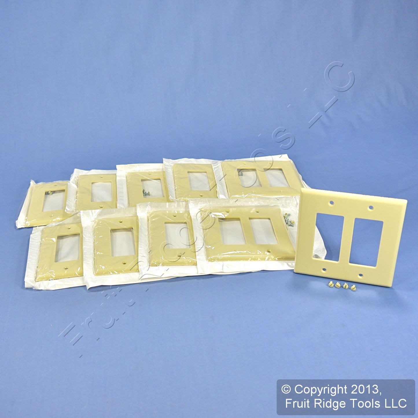Leviton 80609-I Ivory 2-Gang Decora GFCI Plastic Midway Wallplate Covers 10pcs