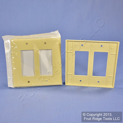 Leviton 80609-I Ivory 2-Gang Decora GFCI Plastic Midway Wallplate Covers 10pcs