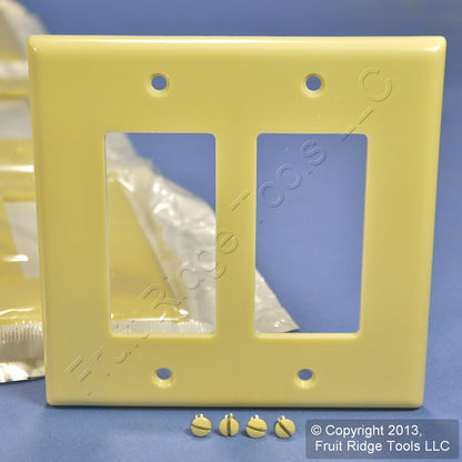 Leviton 80609-I Ivory 2-Gang Decora GFCI Plastic Midway Wallplate Covers 25pcs