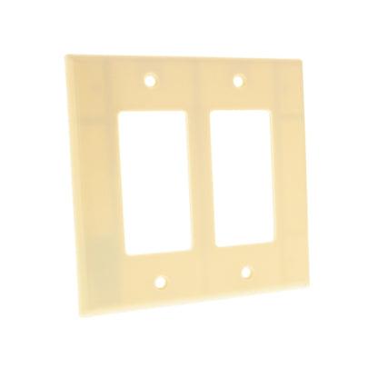 Leviton 80609-I Ivory 2-Gang Decora GFCI GFI Plastic Midway Wallplate Cover