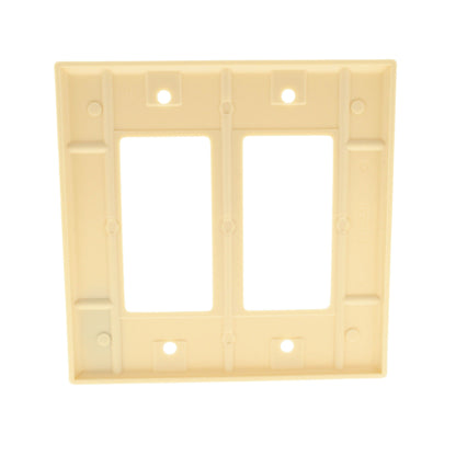 Leviton 80609-I Ivory 2-Gang Decora GFCI GFI Plastic Midway Wallplate Cover