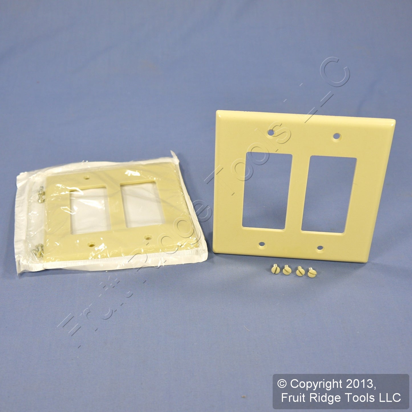 Leviton 80609-I Ivory 2-Gang Decora GFCI Plastic Midway Wallplate Covers 2pcs