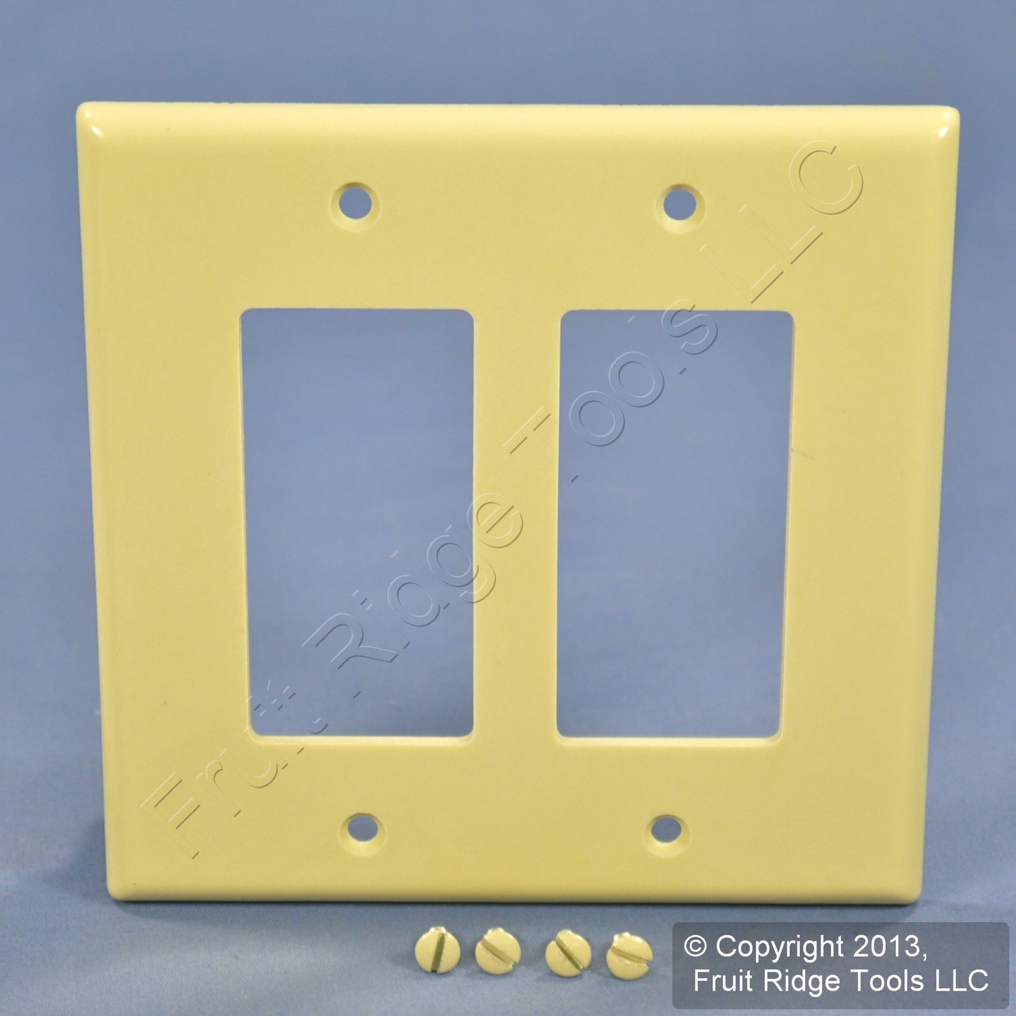 Leviton 80609-I Ivory 2-Gang Decora GFCI Plastic Midway Wallplate Covers 2pcs