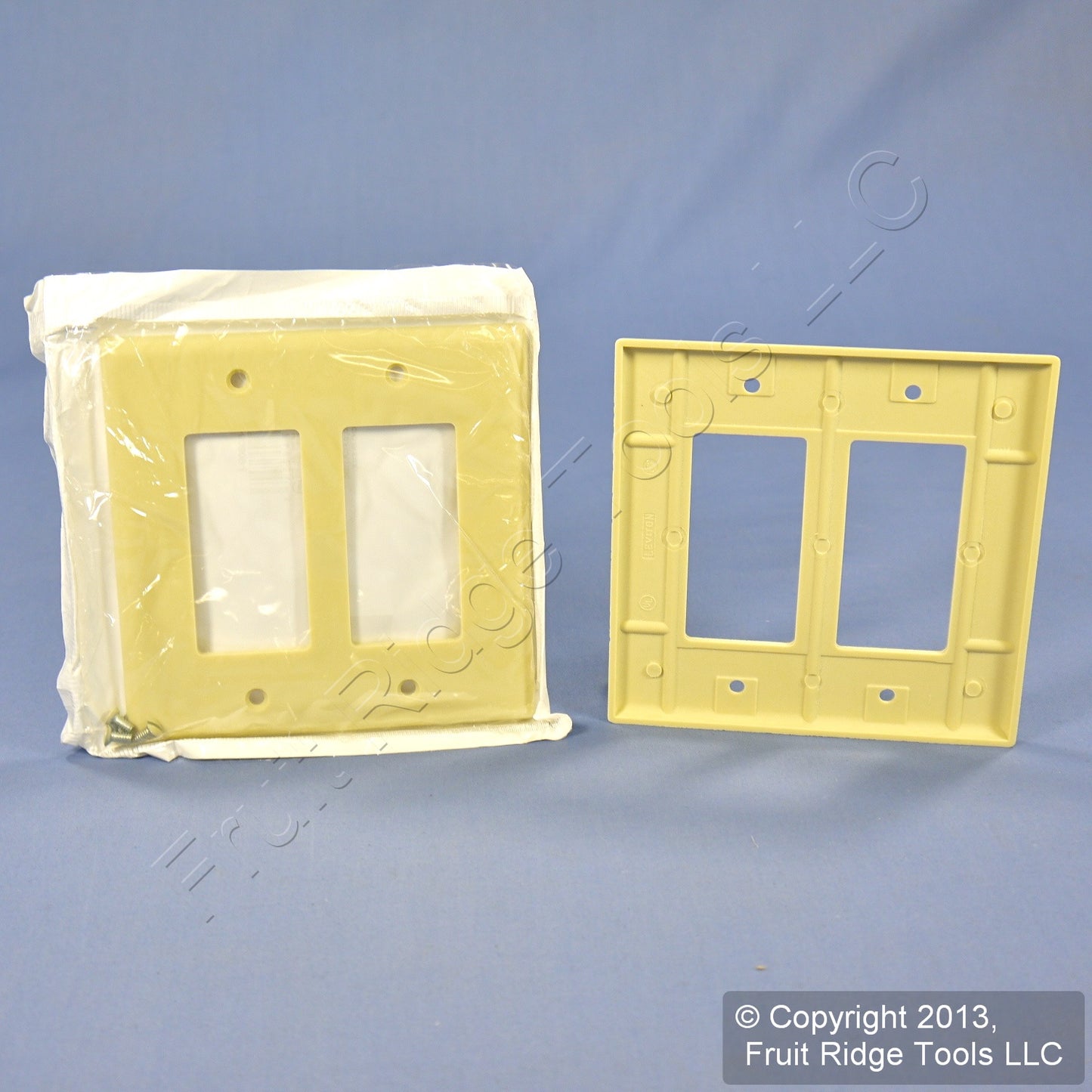 Leviton 80609-I Ivory 2-Gang Decora GFCI Plastic Midway Wallplate Covers 2pcs