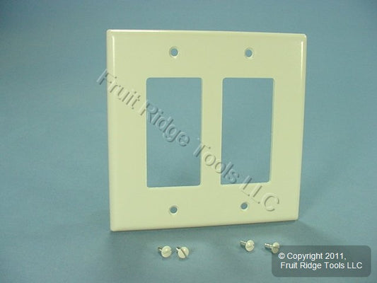 Leviton 80609-T Light Almond 2-Gang Decora GFCI Plastic Midway Wallplate Cover