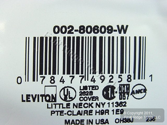 Leviton Midway White 2G Leviton Decora Plastic Wallplate GFCI GFI Cover 80609-W