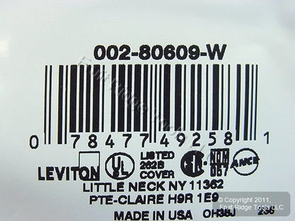 Leviton Midway White 2G Leviton Decora Plastic Wallplate GFCI GFI Cover 80609-W